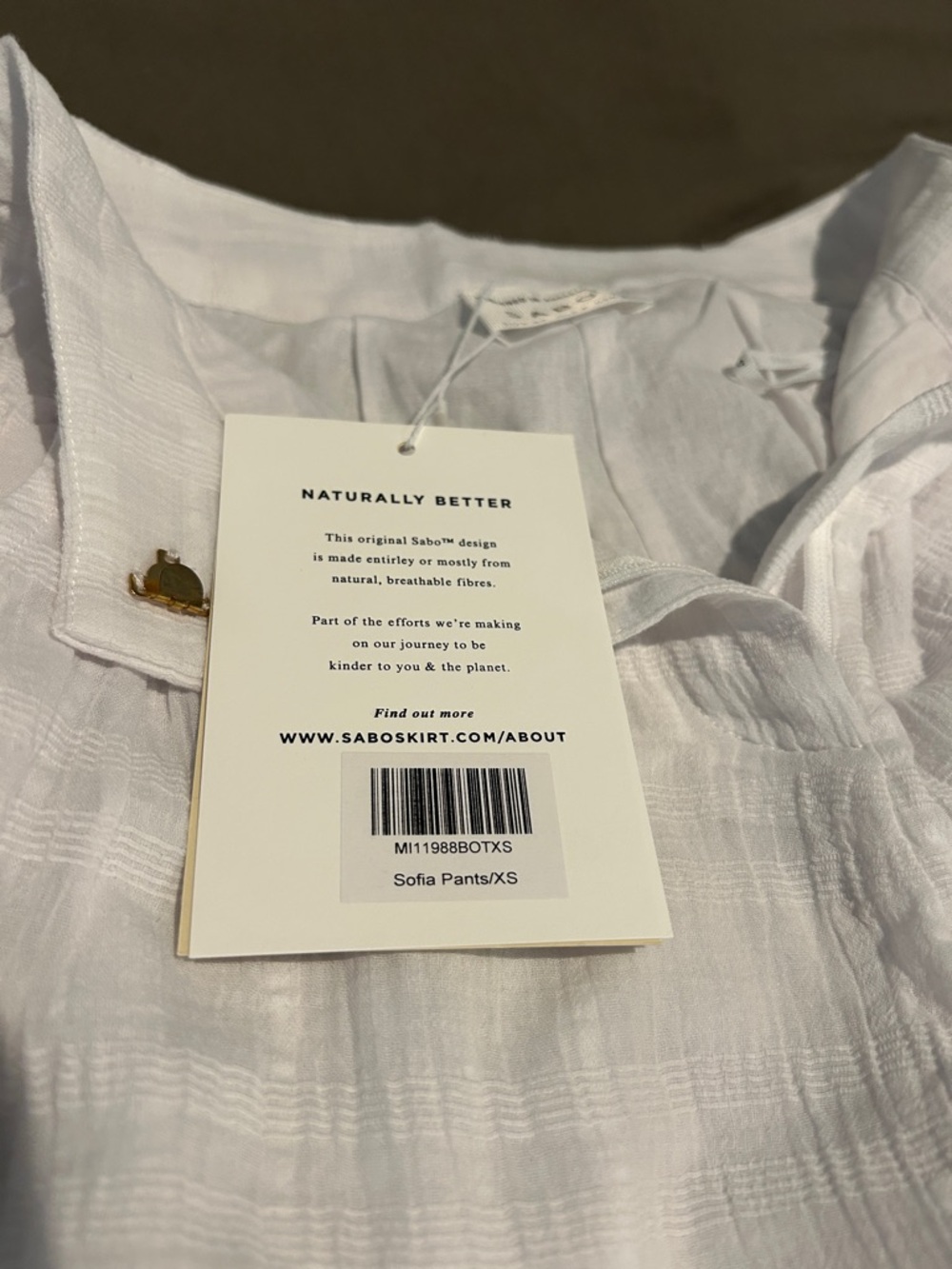 Sabo Skirt White High-Rise Wide-Leg Linen-Blend Pants - Picture 5 of 5